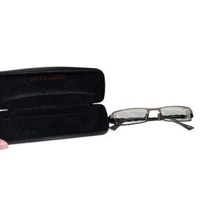 Bellagio Eyeglass Frames Only Womens B346 Metal Rectangular Gray W/ Case